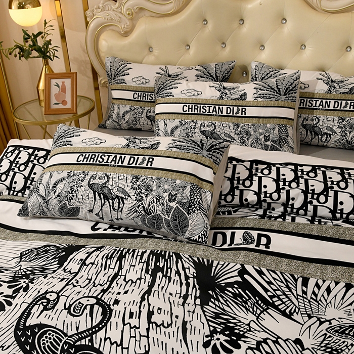 91家纺网 家纺一手货源 找家纺 爵仕 2023新款轻奢简约风全棉四件套 D家黑