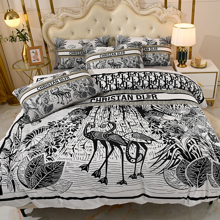 91家纺网 家纺一手货源 找家纺 爵仕 2023新款轻奢简约风全棉四件套 D家黑