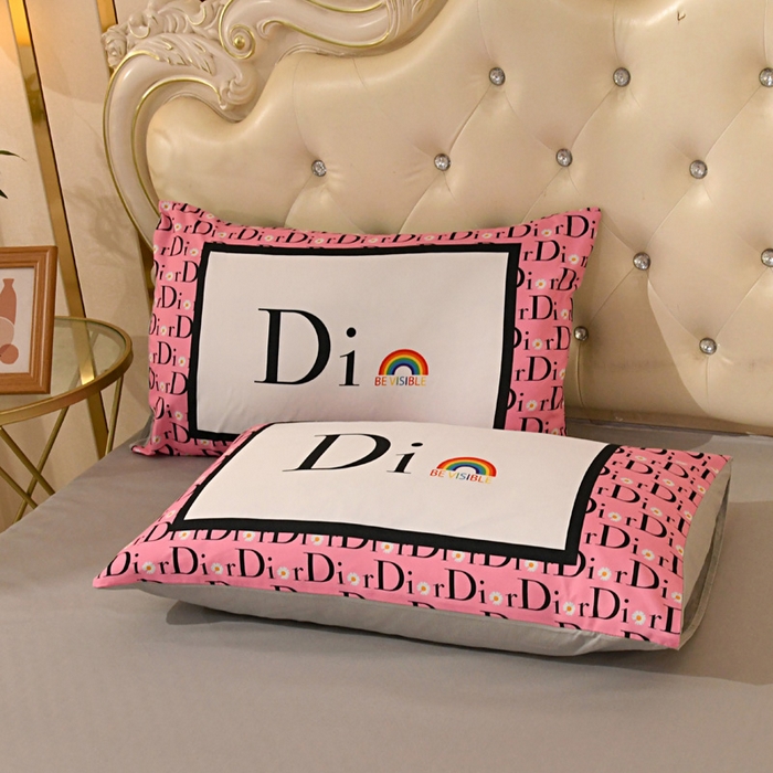 91家纺网 家纺一手货源 找家纺 爵仕 2023新款轻奢简约风全棉四件套 彩虹粉