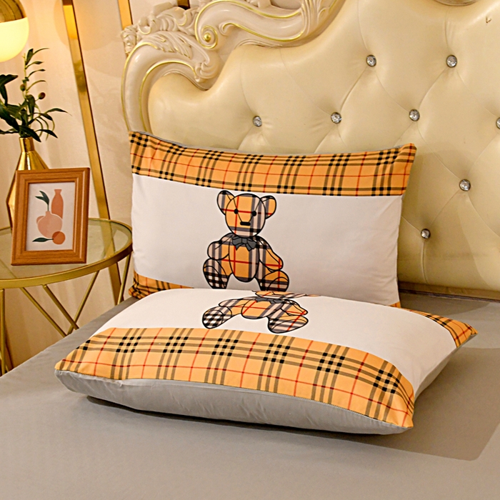 91家纺网 家纺一手货源 找家纺 爵仕 2023新款轻奢简约风全棉四件套 格子熊