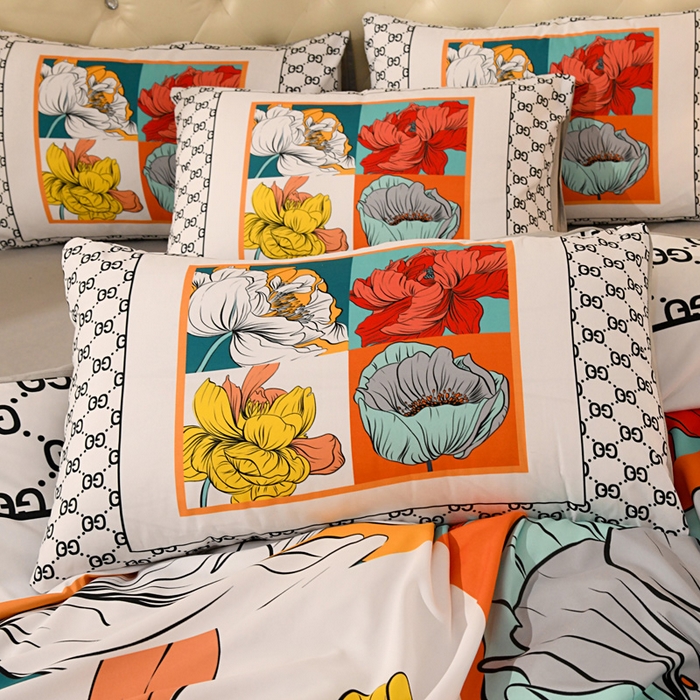 91家纺网 家纺一手货源 找家纺 爵仕 2023新款轻奢简约风全棉四件套 花卉