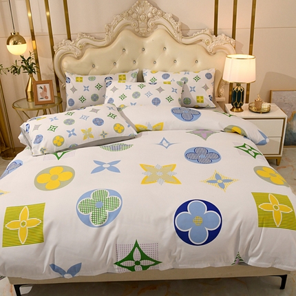 爵仕 2023新款轻奢简约风全棉四件套 满天星白