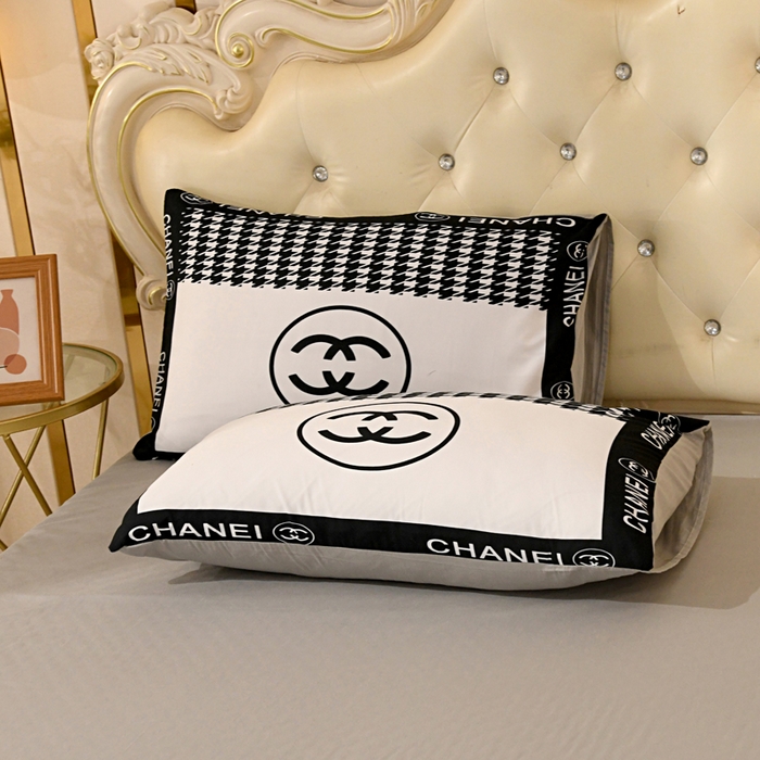 91家纺网 家纺一手货源 找家纺 爵仕 2023新款轻奢简约风全棉四件套 千鸟格白