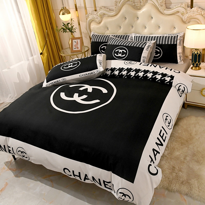 91家纺网 家纺一手货源 找家纺 爵仕 2023新款轻奢简约风全棉四件套 千鸟格黑