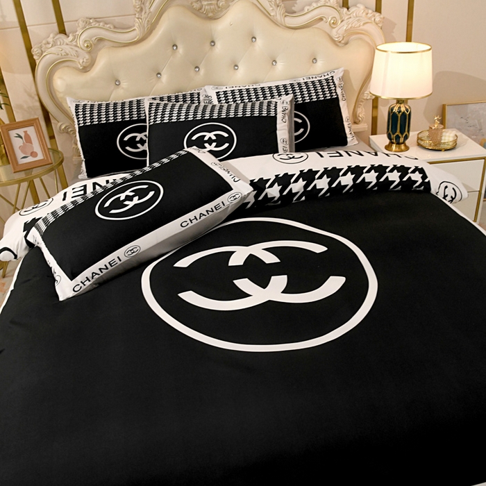 91家纺网 家纺一手货源 找家纺 爵仕 2023新款轻奢简约风全棉四件套 千鸟格黑