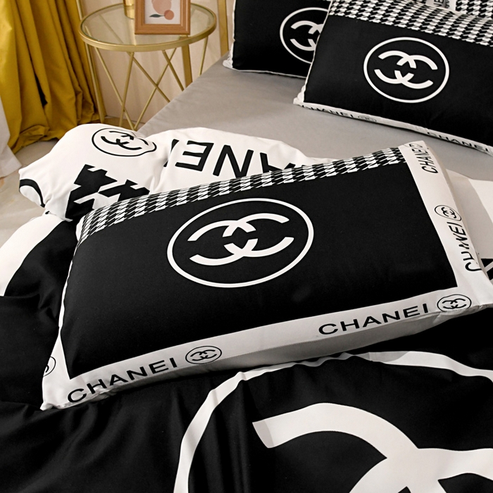 91家纺网 家纺一手货源 找家纺 爵仕 2023新款轻奢简约风全棉四件套 千鸟格黑