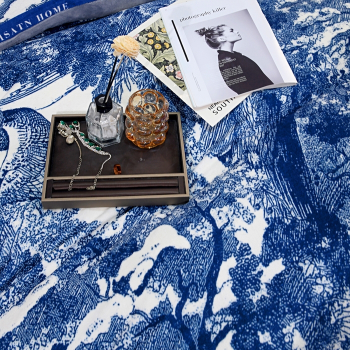 91家纺网 家纺一手货源 找家纺 （总）爵仕 2023新款秋冬牛奶绒数码印花四件套保暖