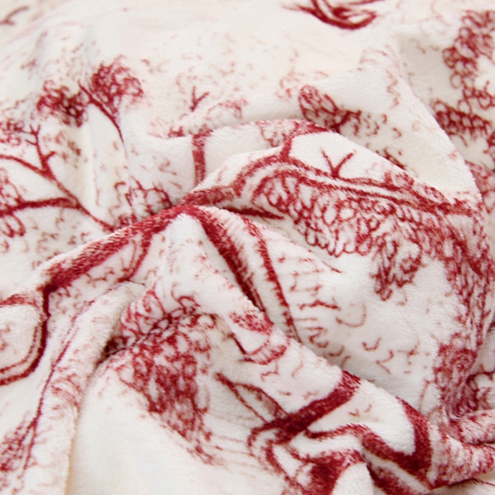 91家纺网 家纺一手货源 找家纺 爵仕 2023新款秋冬牛奶绒数码印花四件套保暖 魅力红