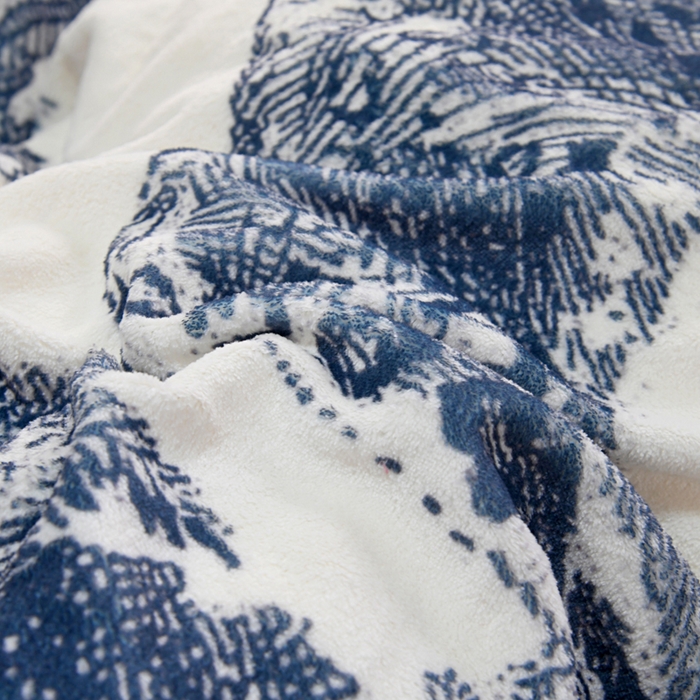 91家纺网 家纺一手货源 找家纺 爵仕 2023新款秋冬牛奶绒数码印花四件套保暖 烟灰