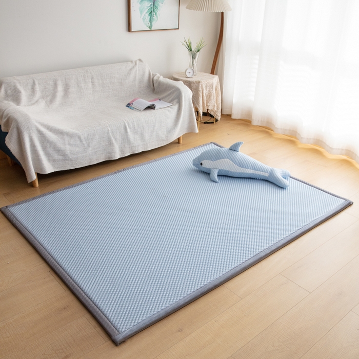 91家纺网 家纺一手货源 找家纺 （总）北辰 2023新款3D凉感豆豆凉席地垫床垫-床边