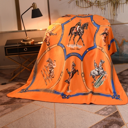 91家纺网 家纺一手货源 找家纺 （总）爵仕 2024高档锦狐绒 毛毯复合毯奢华复古绒毯爱马风格