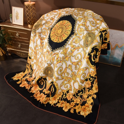 91家纺网 家纺一手货源 找家纺 （总）爵仕 2024高档锦狐绒 毛毯复合毯奢华复古绒毯爱马风格