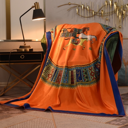 91家纺网 家纺一手货源 找家纺 （总）爵仕 2024高档锦狐绒 毛毯复合毯奢华复古绒毯爱马风格