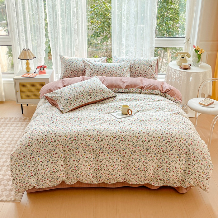 91家纺网 家纺一手货源 找家纺 （总）金丝鸟 2023新款全棉小碎花四件套系列