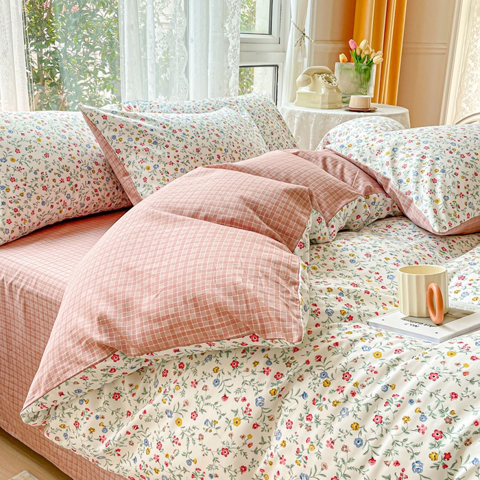 91家纺网 家纺一手货源 找家纺 （总）金丝鸟 2023新款全棉小碎花四件套系列