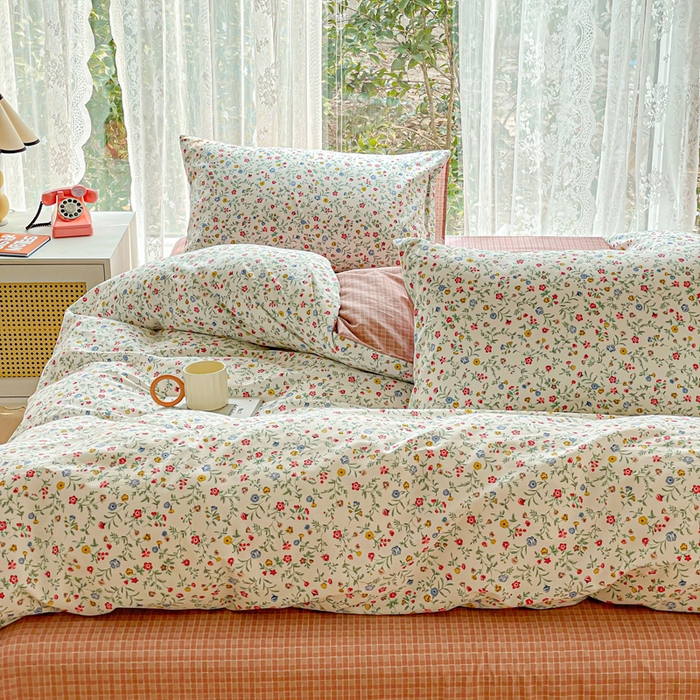 91家纺网 家纺一手货源 找家纺 （总）金丝鸟 2023新款全棉小碎花四件套系列