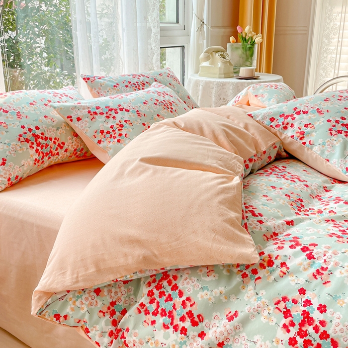 91家纺网 家纺一手货源 找家纺 金丝鸟 2023新款全棉小碎花四件套系列 情怀