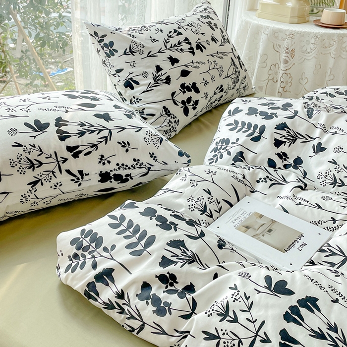 91家纺网 家纺一手货源 找家纺 金丝鸟 2023新款全棉小碎花四件套系列 沐心