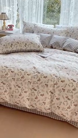 91家纺网 家纺一手货源 找家纺 金丝鸟 2023新款全棉小碎花四件套系列 聆听