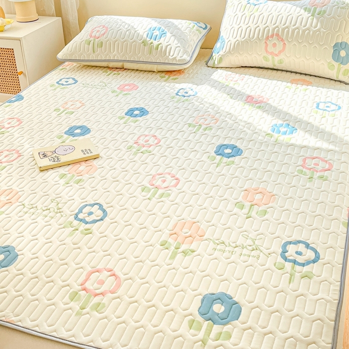 91家纺网 家纺一手货源 找家纺 2023新款乳胶凉席 彩花朵朵