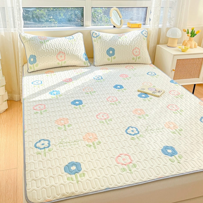 91家纺网 家纺一手货源 找家纺 2023新款乳胶凉席 彩花朵朵