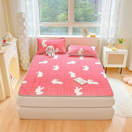 2023新款乳胶凉席 幸运兔-红