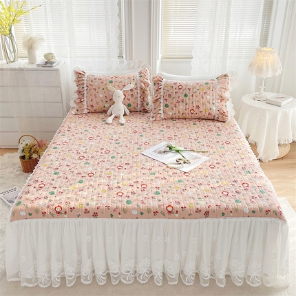 91家纺网 家纺一手货源 找家纺 （总）菊上2023新款全棉-法式风蕾丝床裙