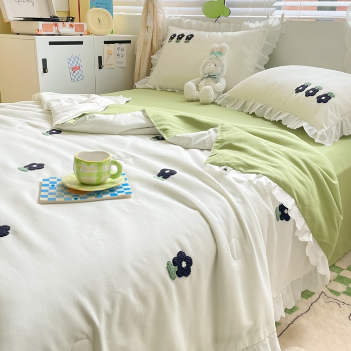 91家纺网 家纺一手货源 找家纺 2023新款夏被四件套 小黑花