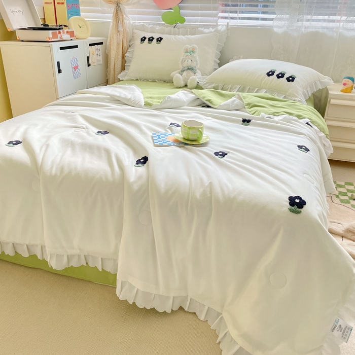 91家纺网 家纺一手货源 找家纺 2023新款夏被四件套 小黑花