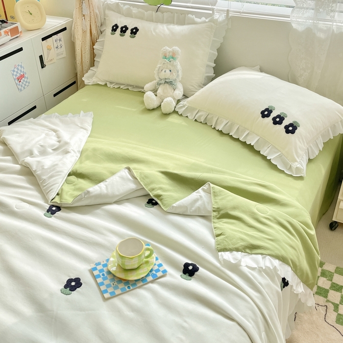 91家纺网 家纺一手货源 找家纺 2023新款夏被四件套 小黑花