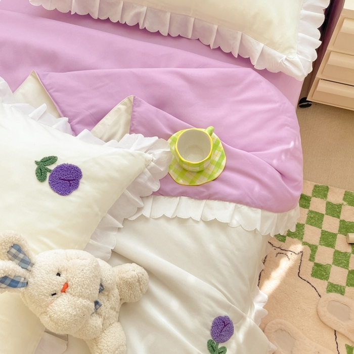 91家纺网 家纺一手货源 找家纺 2023新款夏被四件套 郁金香-紫