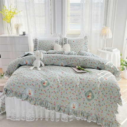 菊上2023新款全棉-法式风蕾丝床裙四件套 11.小维妮