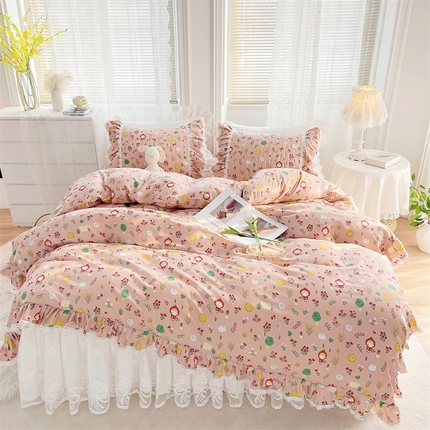 91家纺网 家纺一手货源 找家纺 菊上2023新款全棉-法式风蕾丝床裙四件套 7.小红帽