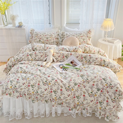 91家纺网 家纺一手货源 找家纺 菊上2023新款全棉-法式风蕾丝床裙四件套 6.小茵曼