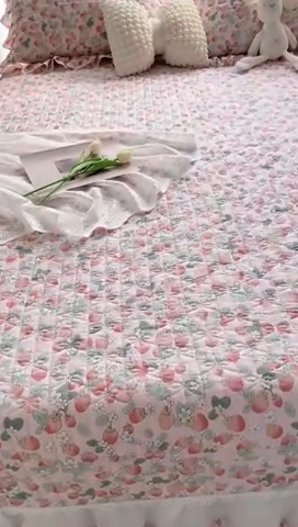 91家纺网 家纺一手货源 找家纺 菊上2023新款全棉-法式风蕾丝床裙四件套 5.小草莓