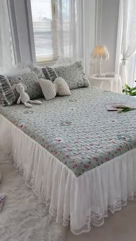 91家纺网 家纺一手货源 找家纺 菊上2023新款全棉-法式风蕾丝床裙四件套 11.小维妮