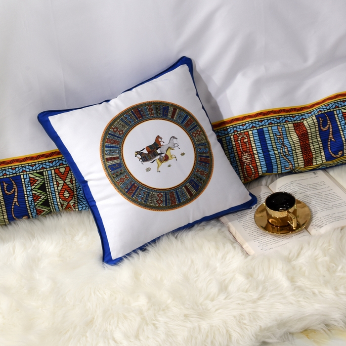 91家纺网 家纺一手货源 找家纺 爵仕2023高端60支埃及长绒棉四件套 玲珑白