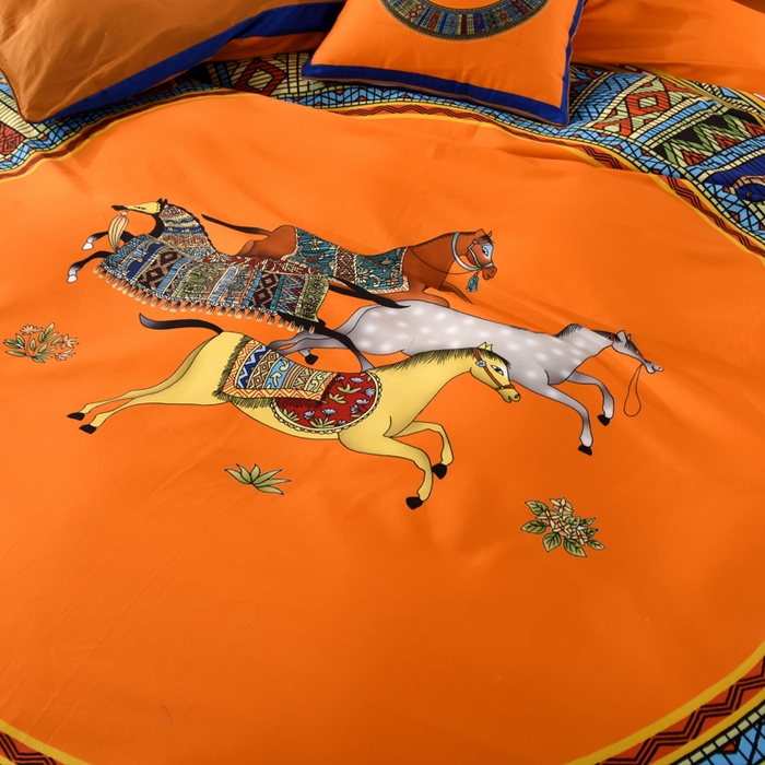 91家纺网 家纺一手货源 找家纺 爵仕2023高端60支埃及长绒棉四件套 爵士黄