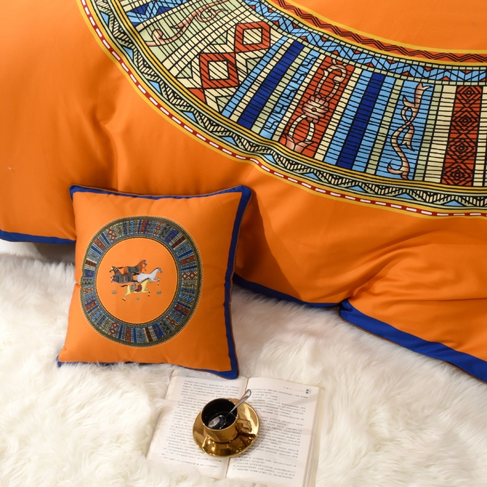 91家纺网 家纺一手货源 找家纺 爵仕2023高端60支埃及长绒棉四件套 爵士黄