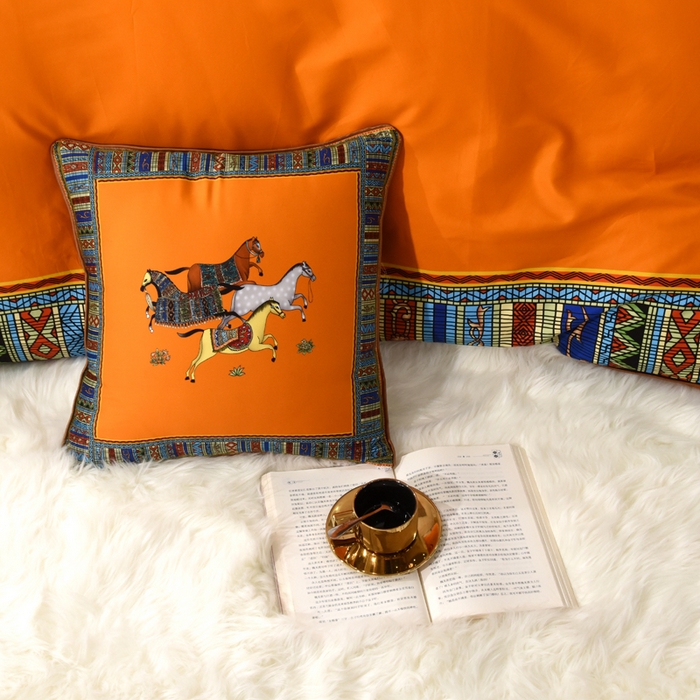 91家纺网 家纺一手货源 找家纺 爵仕2023高端60支埃及长绒棉四件套 绅士黄