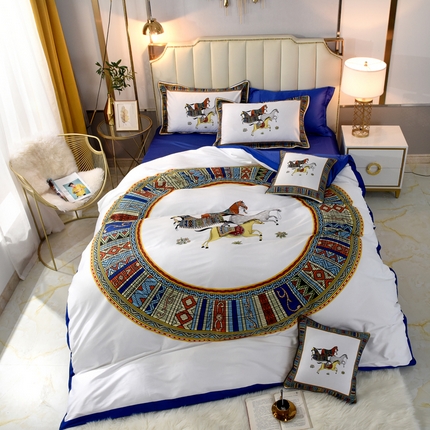 爵仕2023高端60支埃及长绒棉四件套 陶瓷白