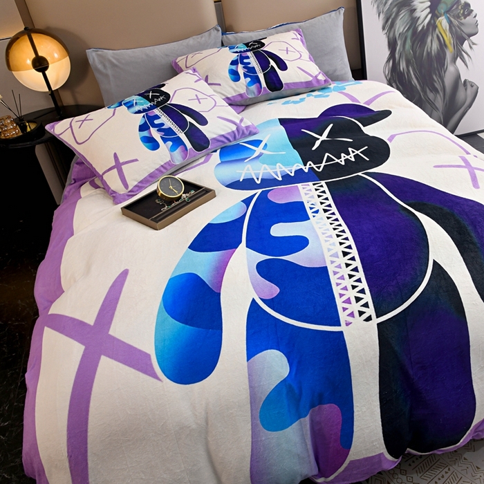 91家纺网 家纺一手货源 找家纺 （总）爵仕 2023新款暴力熊系列牛奶绒四件套