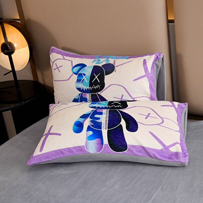 91家纺网 家纺一手货源 找家纺 （总）爵仕 2023新款暴力熊系列牛奶绒四件套