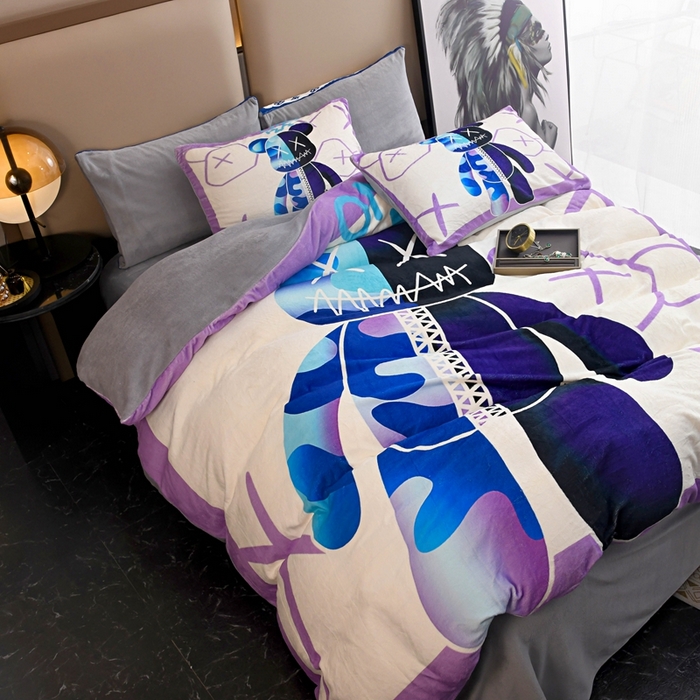 91家纺网 家纺一手货源 找家纺 （总）爵仕 2023新款暴力熊系列牛奶绒四件套