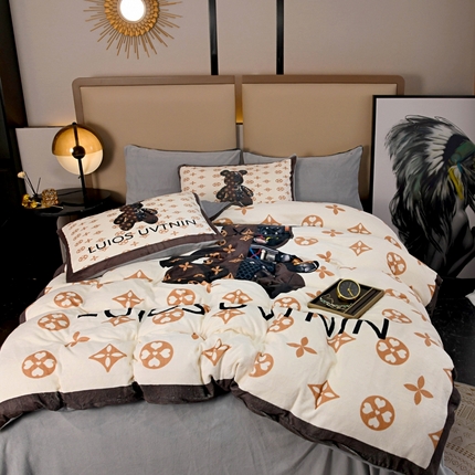 91家纺网 家纺一手货源 找家纺 （总）爵仕 2023新款暴力熊系列牛奶绒四件套