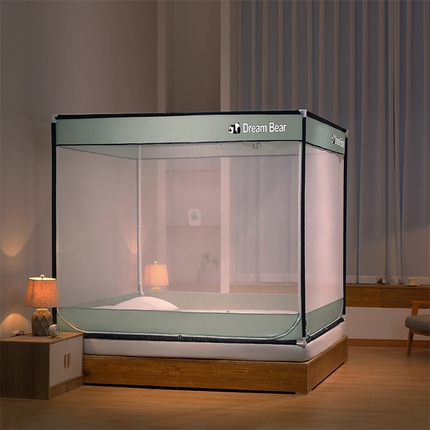 宅部落2023年床笠款防摔坐立蚊帐 大熊猫-苹果绿