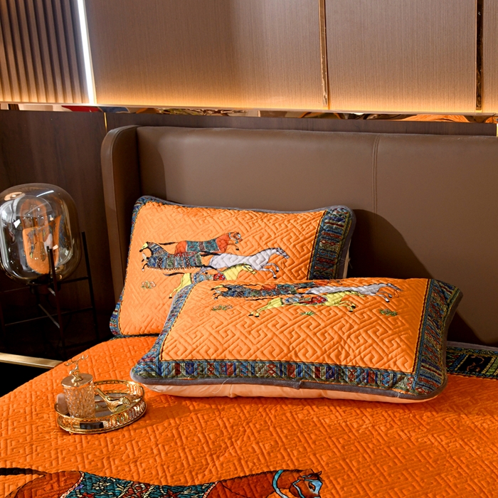 91家纺网 家纺一手货源 找家纺 爵仕家纺 2025新款高端加厚数码印花宝宝绒床盖三件套四季可用 群马黄