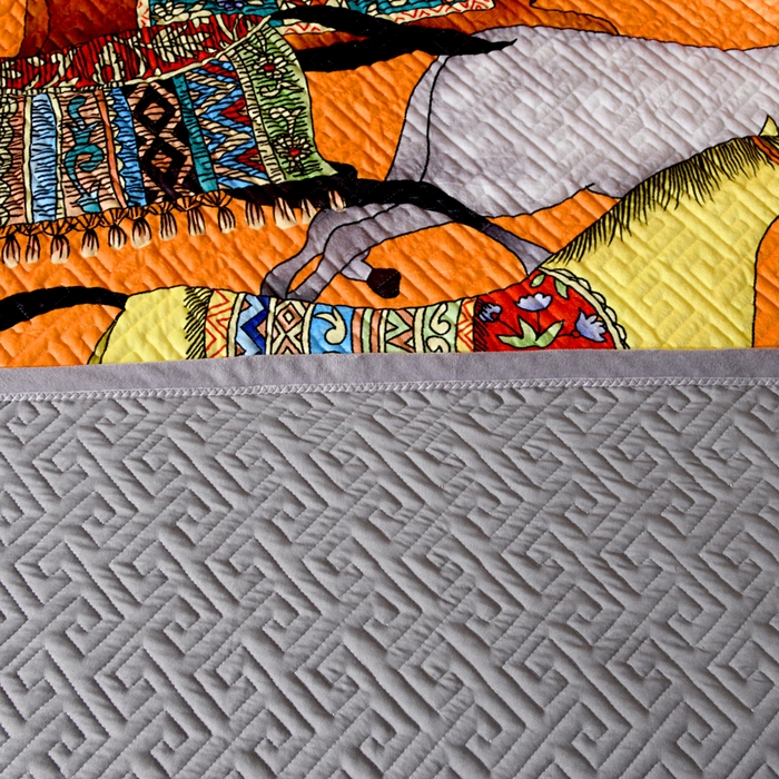 91家纺网 家纺一手货源 找家纺 爵仕家纺 2025新款高端加厚数码印花宝宝绒床盖三件套四季可用 群马黄