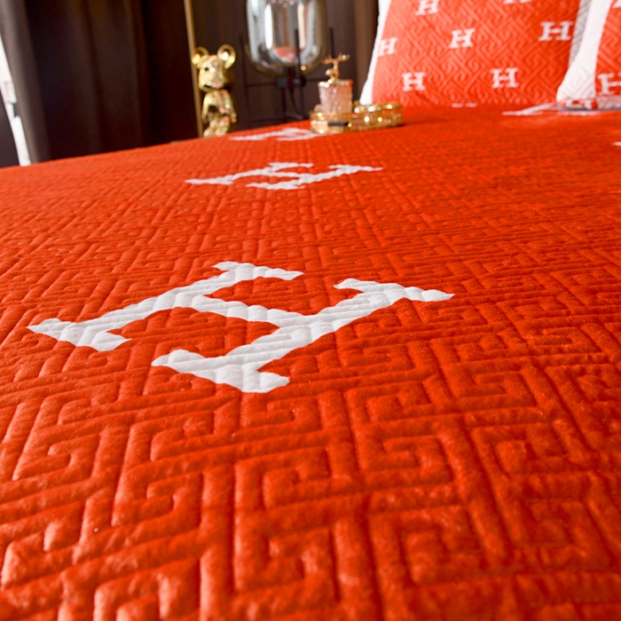 91家纺网 家纺一手货源 找家纺 爵仕家纺 2025新款高端加厚数码印花宝宝绒床盖三件套四季可用 H