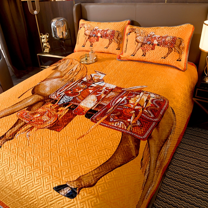 91家纺网 家纺一手货源 找家纺 爵仕家纺 2025新款高端加厚数码印花宝宝绒床盖三件套四季可用 皇马